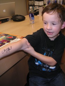 "I got my arm signed by Andrew Volpe!"